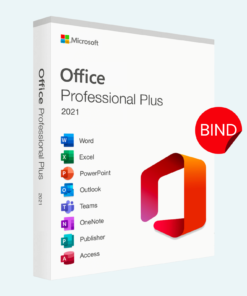 Microsoft Office 2021 Professional Plus – Lifetime License Key for Windows (1 PC BIND)