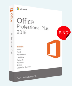 Microsoft Office 2016 Professional Plus – Lifetime License for 1PC – BIND Key